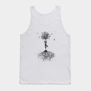 Yoga tree with hummingbirds Tank Top